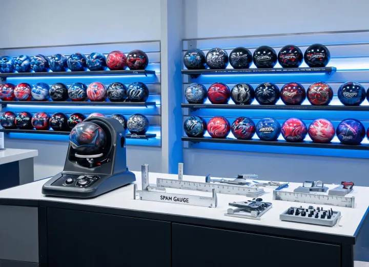 Bowling pro shop fitting station