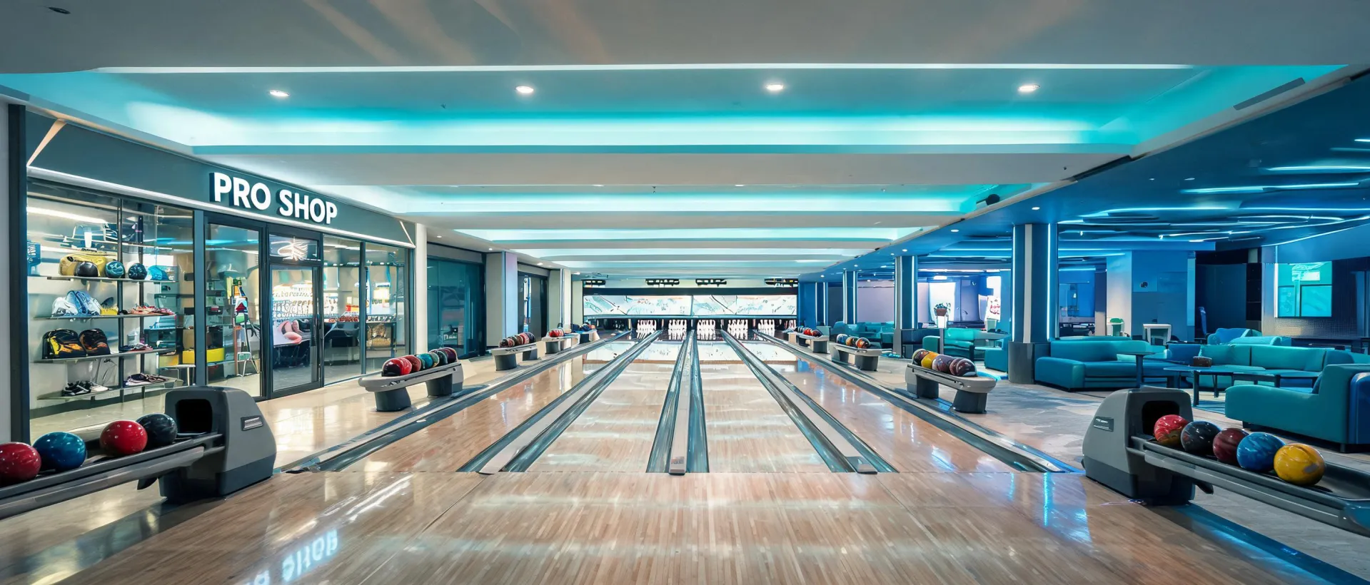 Modern bowling center wide